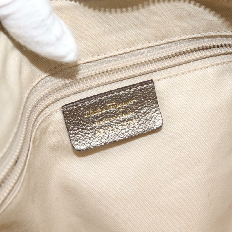 【日本直送】Salvatore Ferragamo Gancini 手提包 皮革 金色 正品 148181-11