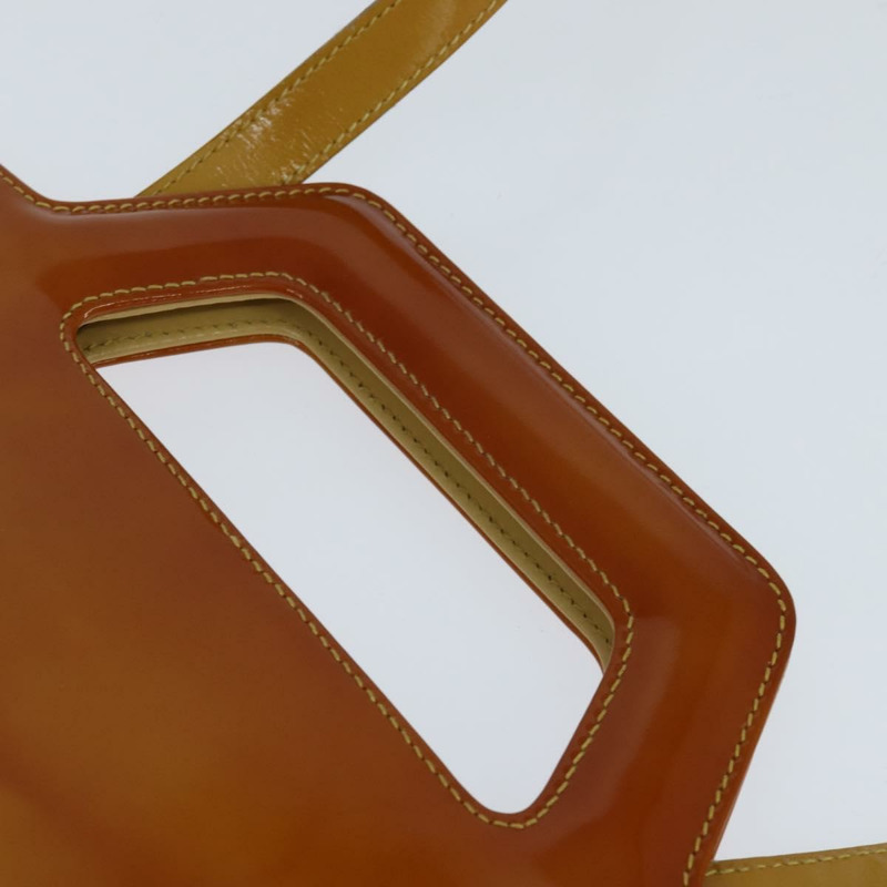 【日本直送】Salvatore Ferragamo Gancini 手袋 琺瑯 2way Orange Gold Auth 148178-13