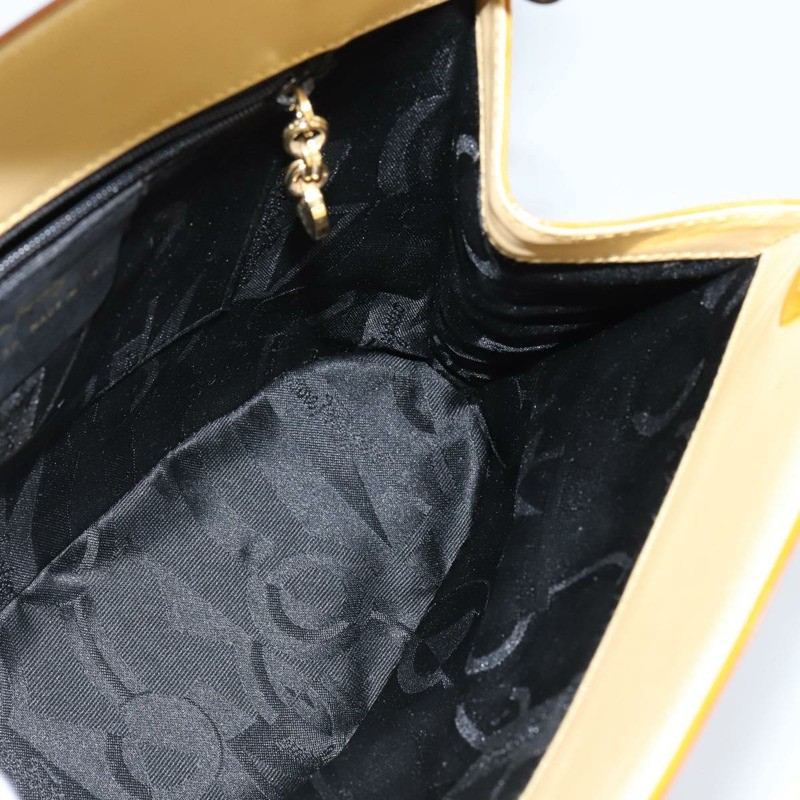 【日本直送】Salvatore Ferragamo Gancini 手袋 琺瑯 2way Orange Gold Auth 148178-18