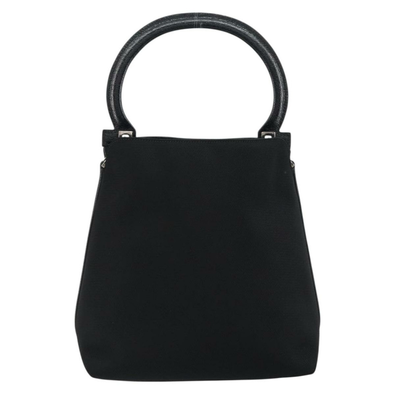 【日本直送】Salvatore Ferragamo 尼龍皮革手提包 黑色 銀色 正品 148177-1