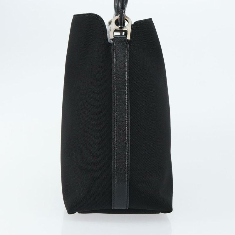 【日本直送】Salvatore Ferragamo 尼龍皮革手提包 黑色 銀色 正品 148177-3