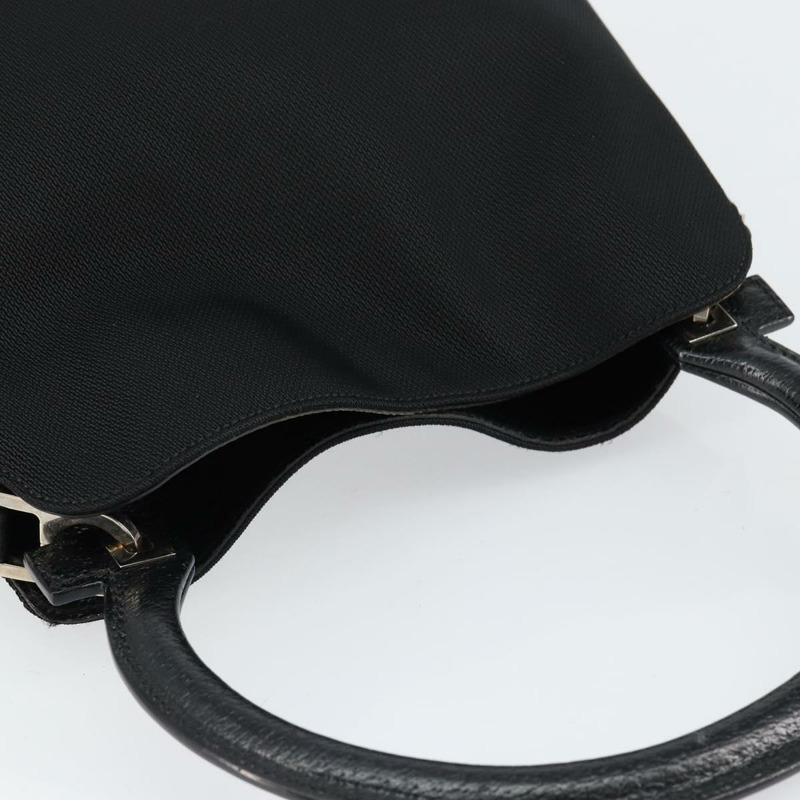 【日本直送】Salvatore Ferragamo 尼龍皮革手提包 黑色 銀色 正品 148177-5