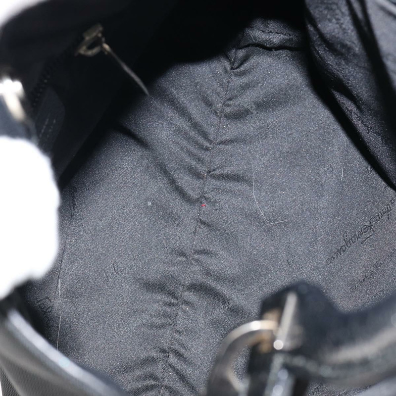 【日本直送】Salvatore Ferragamo 尼龍皮革手提包 黑色 銀色 正品 148177-10