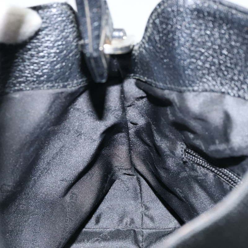 【日本直送】Salvatore Ferragamo 尼龍皮革手提包 黑色 銀色 正品 148177-17