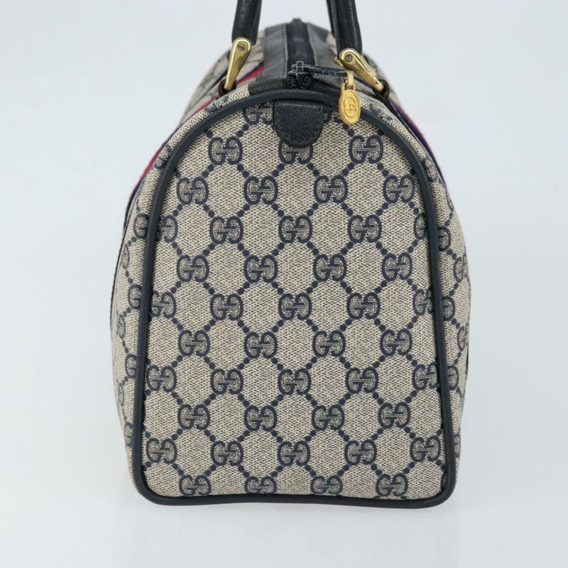 【日本直送】GUCCI GG Supreme Sherry Line 波士頓包 PVC 海軍藍 金色 紅色 正品 148161-2