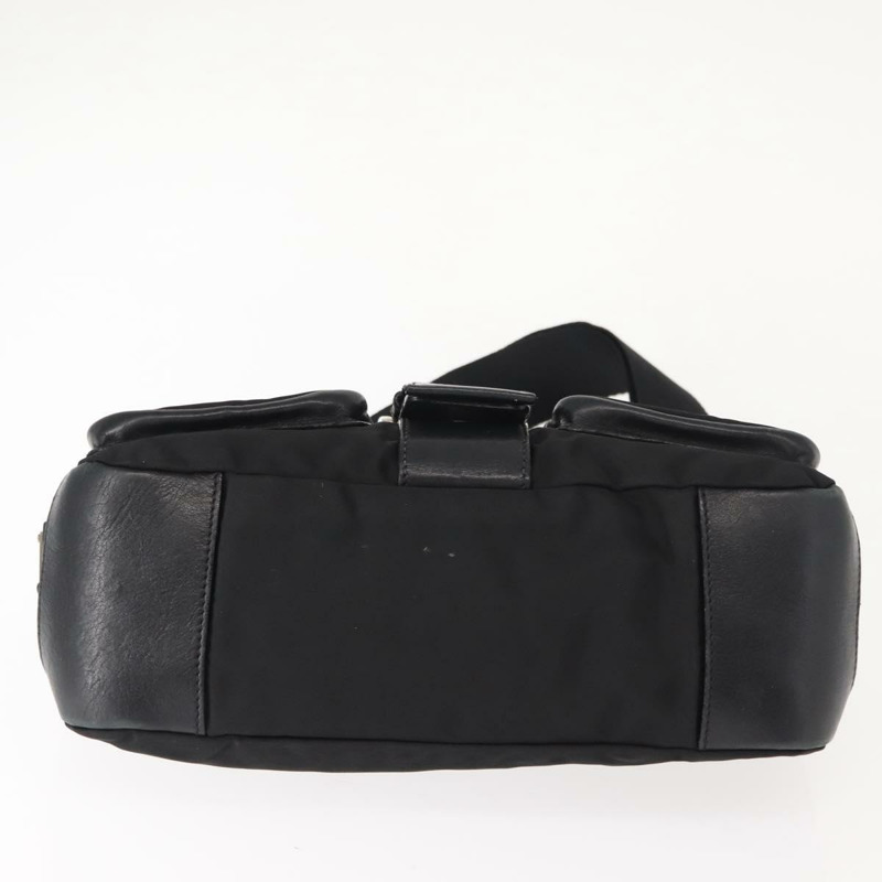 【日本直送】PRADA 尼龍黑色銀色單肩包 Auth 148452-4