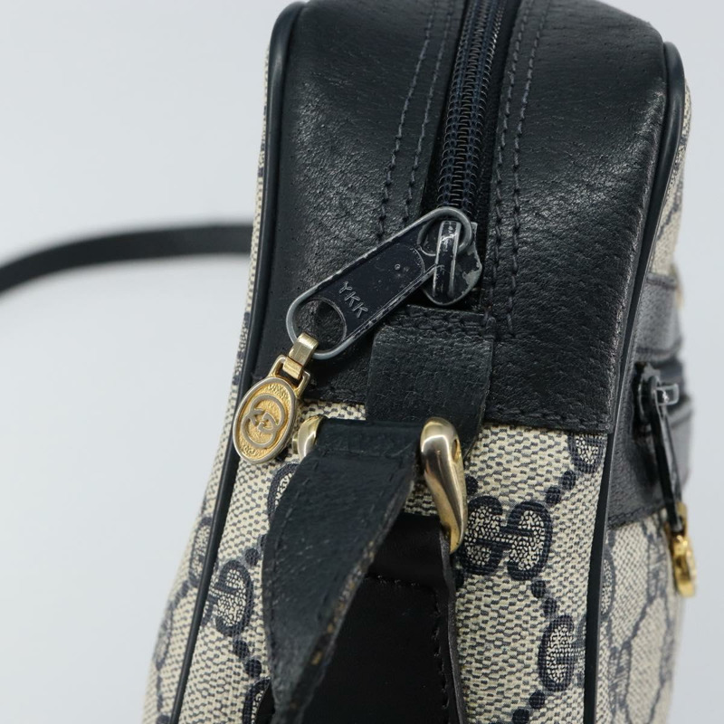 【日本直送】GUCCI GG Supreme Sherry Line 單肩包 PVC 海軍藍 金色 正品 148163-9