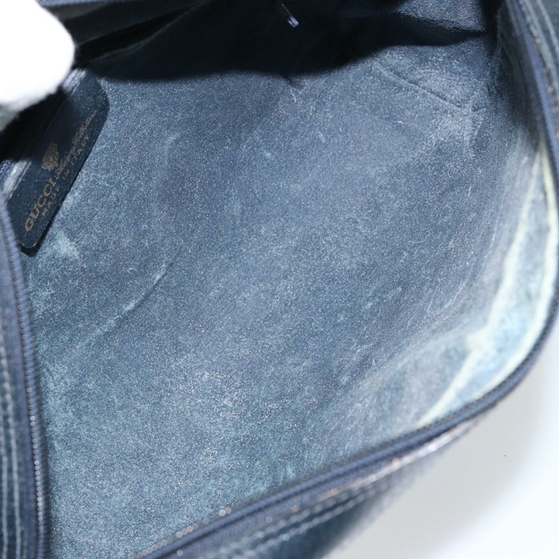 【日本直送】GUCCI GG Supreme Sherry Line 單肩包 PVC 海軍藍 金色 正品 148163-10