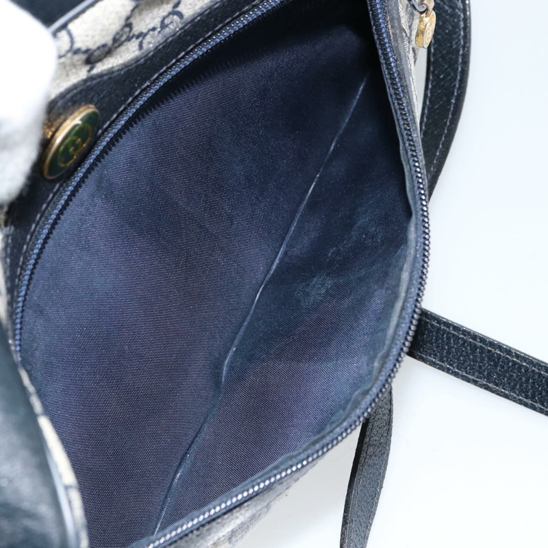 【日本直送】GUCCI GG Supreme Sherry Line 單肩包 PVC 海軍藍 金色 正品 148163-21