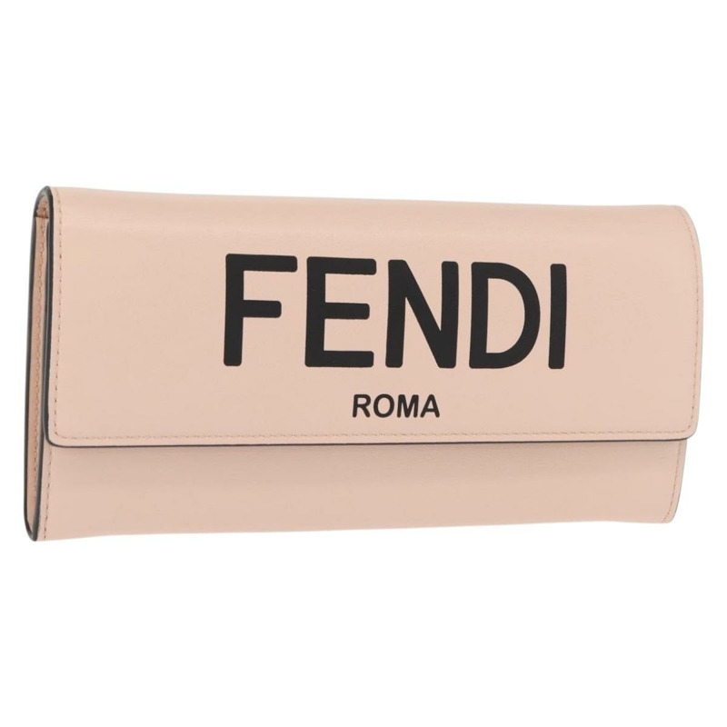 【日本直送】FENDI 長版皮夾 皮革 粉紅色 金色 正品 148474-0