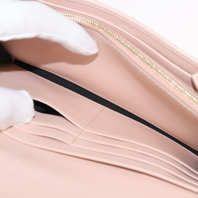 【日本直送】FENDI 長版皮夾 皮革 粉紅色 金色 正品 148474-17