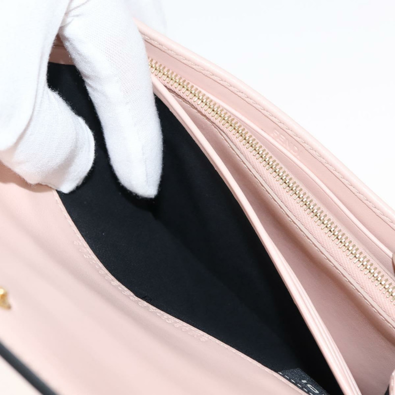 【日本直送】FENDI 長版皮夾 皮革 粉紅色 金色 正品 148474-18