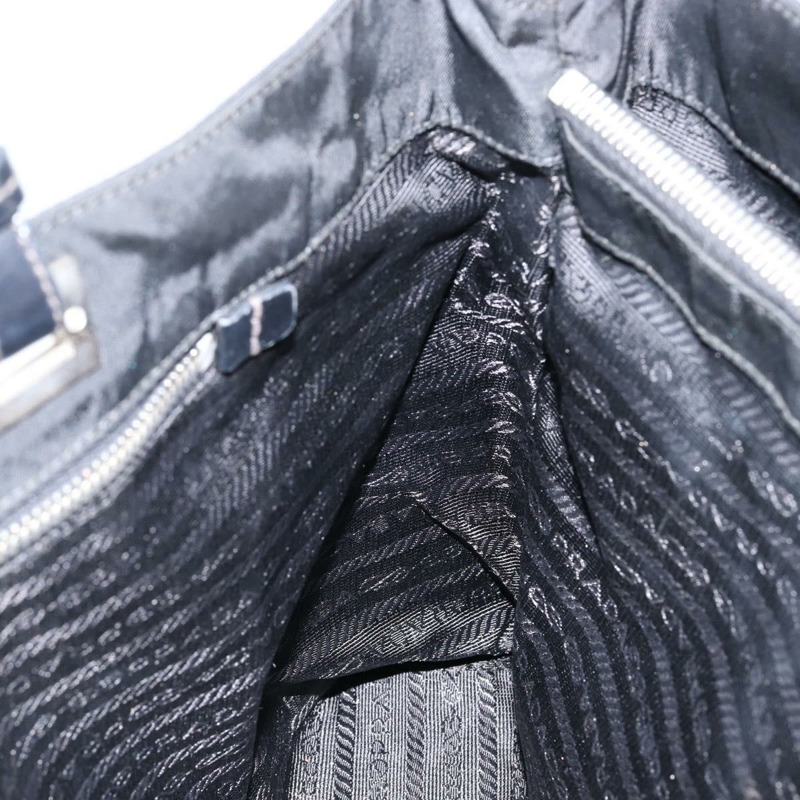 【日本直送】PRADA 尼龍手提包 黑色 銀色 正品 148430-19