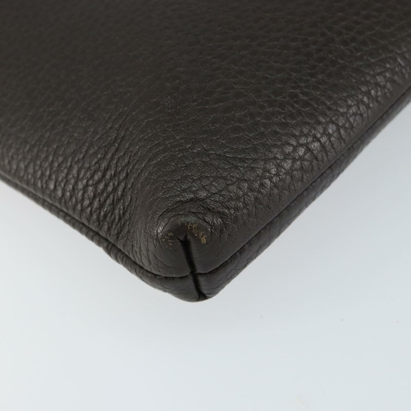 【日本直送】GUCCI 手拿包 皮革 深棕色 銀色 546532 正品 148386-13