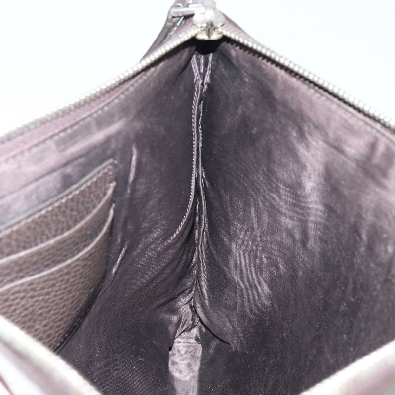 【日本直送】GUCCI 手拿包 皮革 深棕色 銀色 546532 正品 148386-16