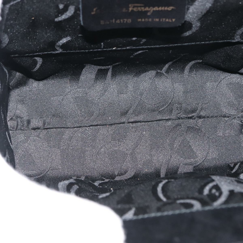 【日本直送】Salvatore Ferragamo Vala 手提包 皮革 黑色 金色 正品 148890-10