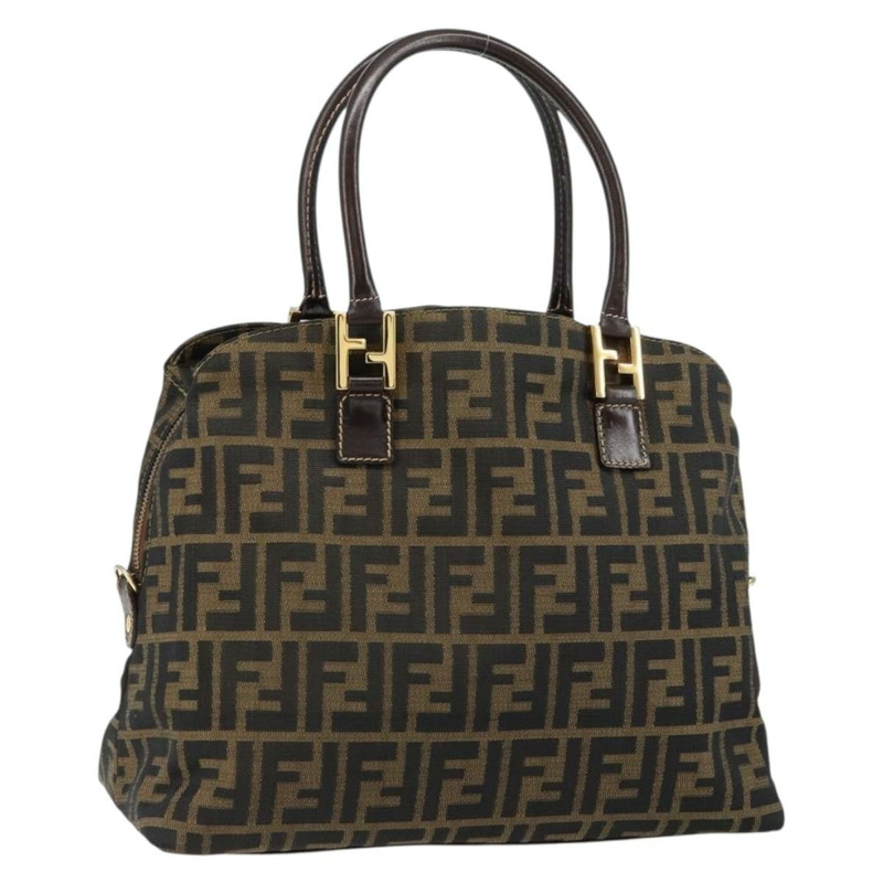 【日本直送】FENDI Zucca 帆布波士頓包黑棕色正品 150284-0