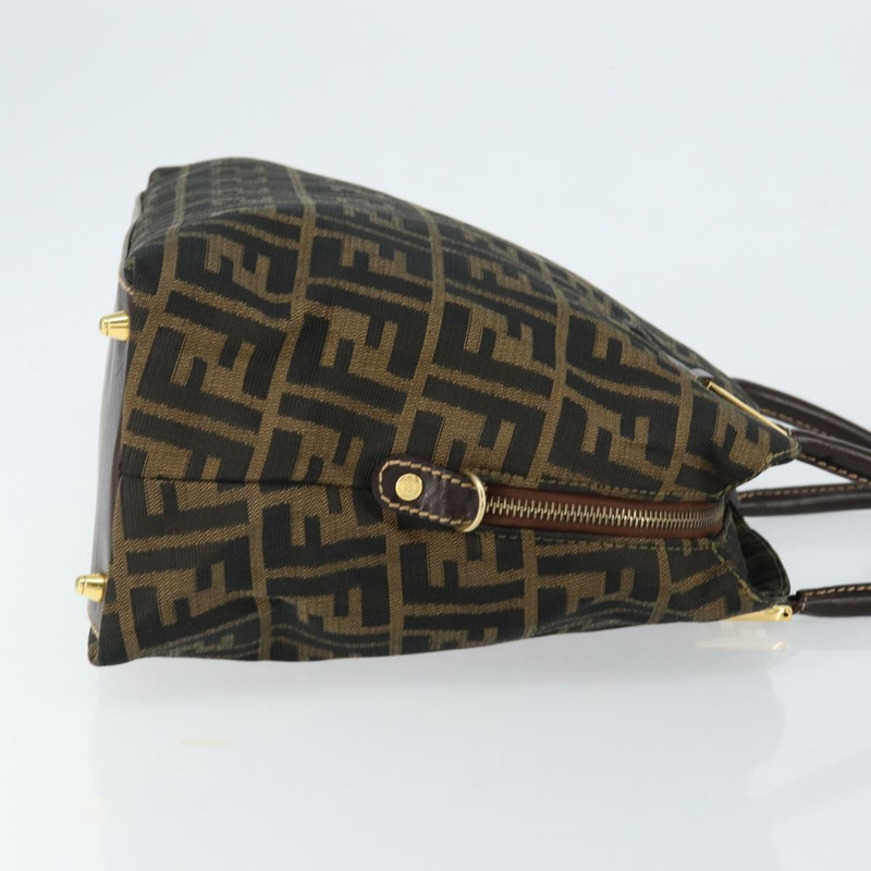 【日本直送】FENDI Zucca 帆布波士頓包黑棕色正品 150284-2