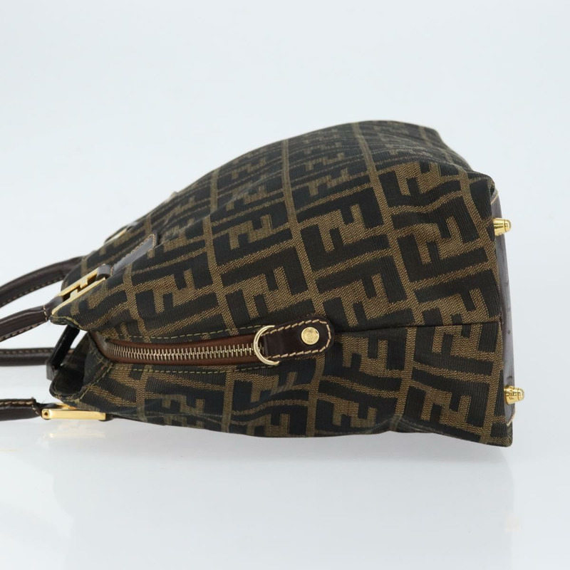 【日本直送】FENDI Zucca 帆布波士頓包黑棕色正品 150284-3