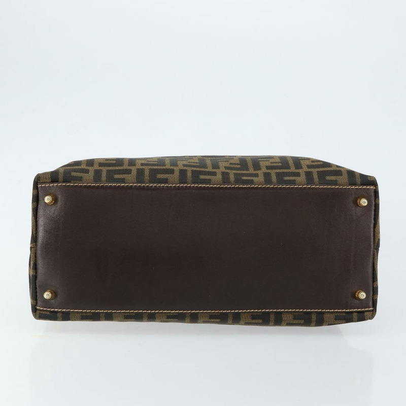 【日本直送】FENDI Zucca 帆布波士頓包黑棕色正品 150284-4
