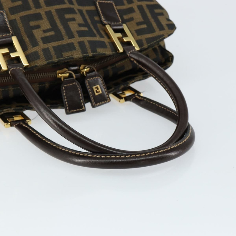 【日本直送】FENDI Zucca 帆布波士頓包黑棕色正品 150284-6