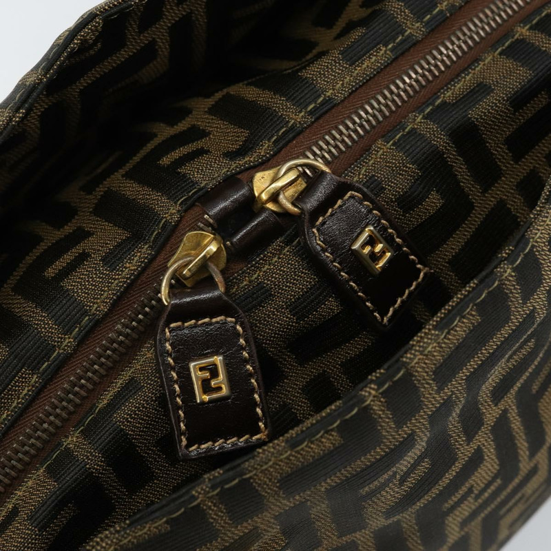 【日本直送】FENDI Zucca 帆布波士頓包黑棕色正品 150284-9