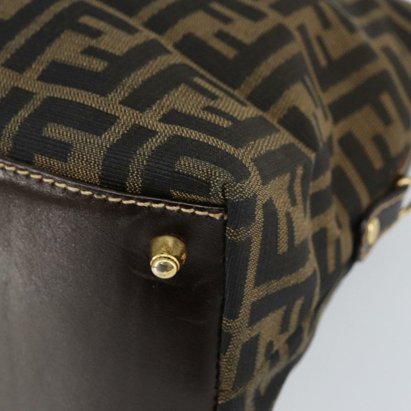 【日本直送】FENDI Zucca 帆布波士頓包黑棕色正品 150284-15