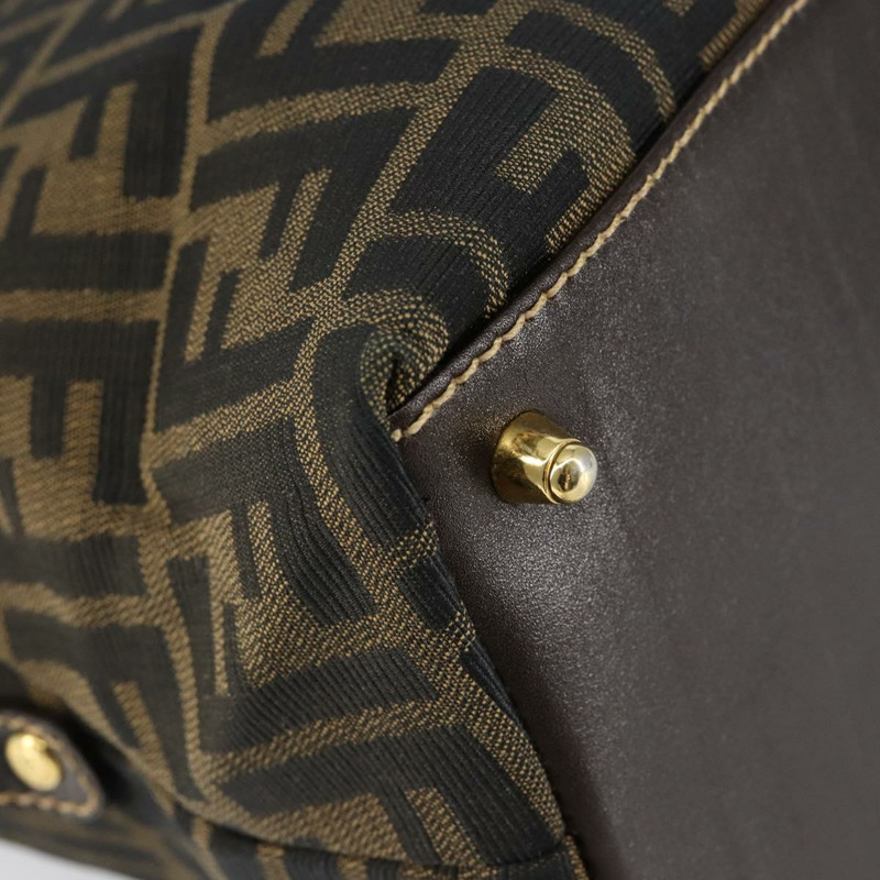 【日本直送】FENDI Zucca 帆布波士頓包黑棕色正品 150284-16