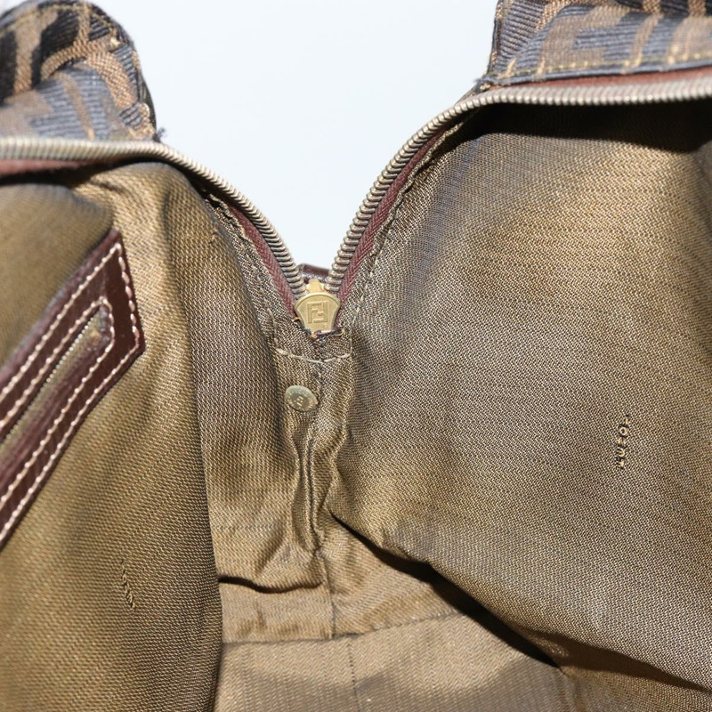 【日本直送】FENDI Zucca 帆布波士頓包黑棕色正品 150284-19