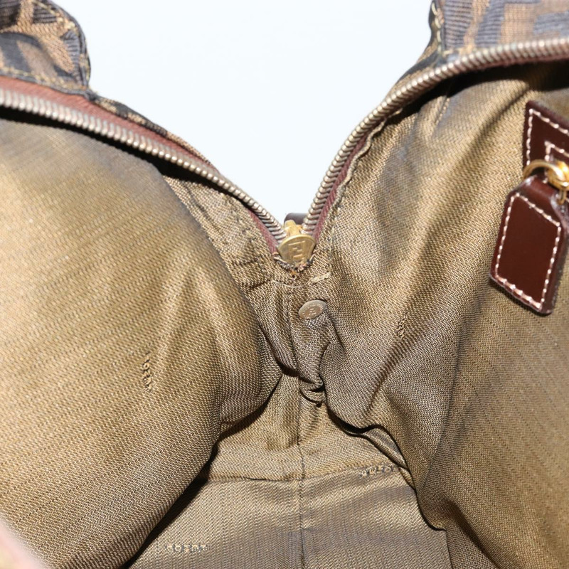 【日本直送】FENDI Zucca 帆布波士頓包黑棕色正品 150284-20