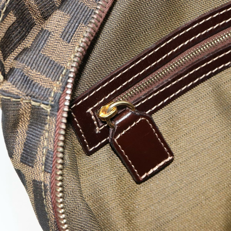 【日本直送】FENDI Zucca 帆布波士頓包黑棕色正品 150284-21