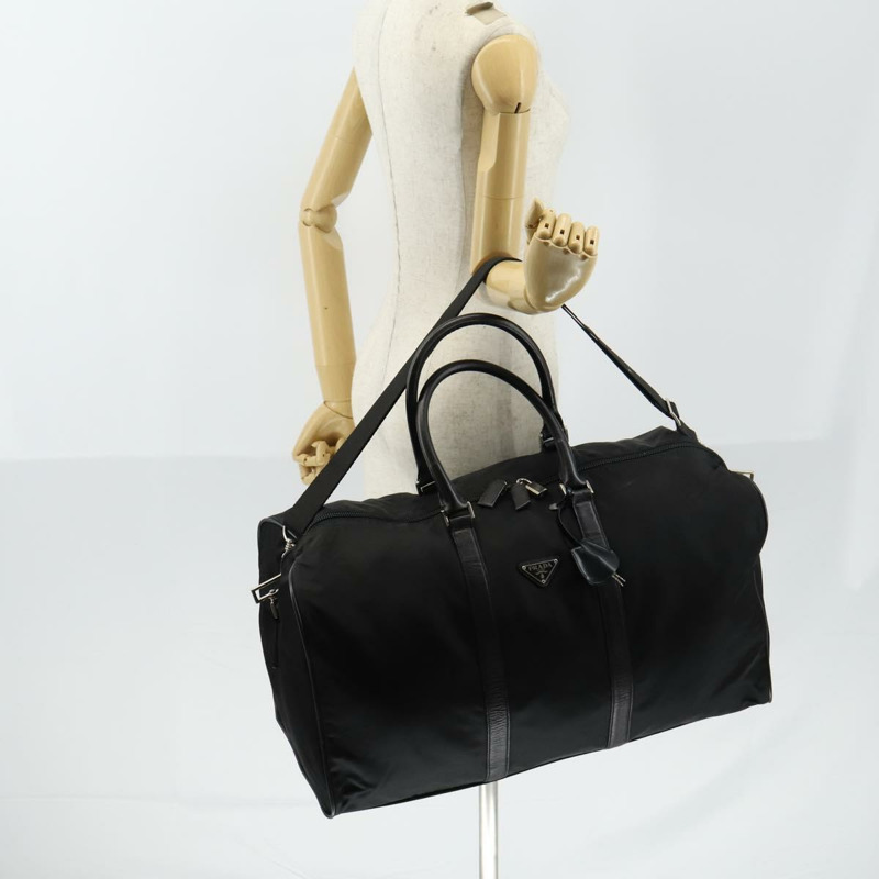 【日本直送】PRADA 波士頓包 尼龍皮革 兩用 黑色 銀色 正品 147786-24