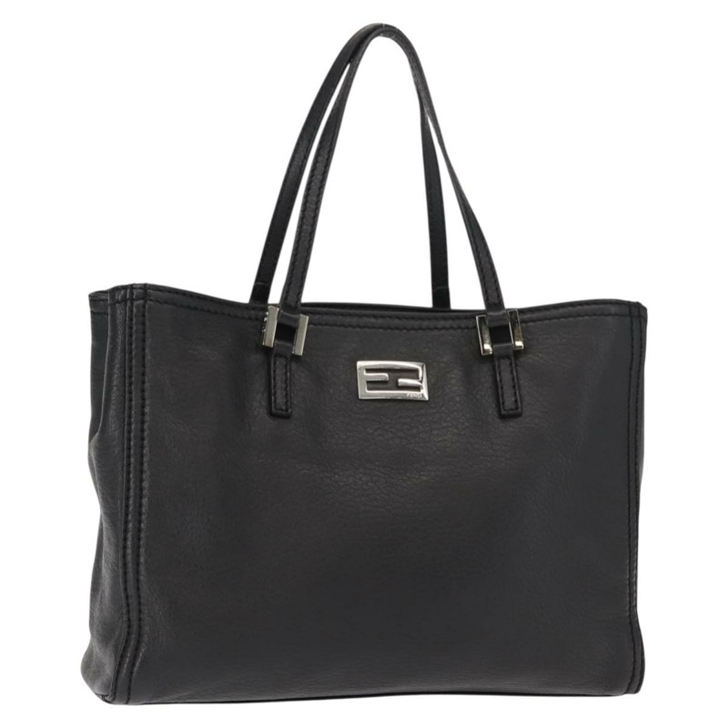 【日本直送】FENDI 手提包 皮革 黑色 銀色 正品 148853-0
