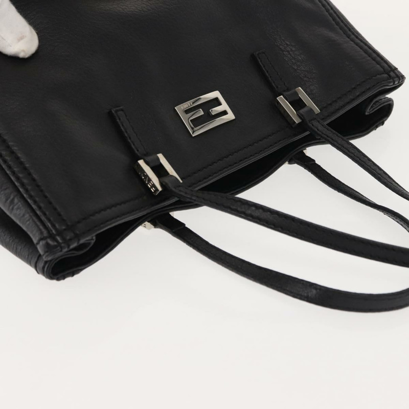 【日本直送】FENDI 手提包 皮革 黑色 銀色 正品 148853-5