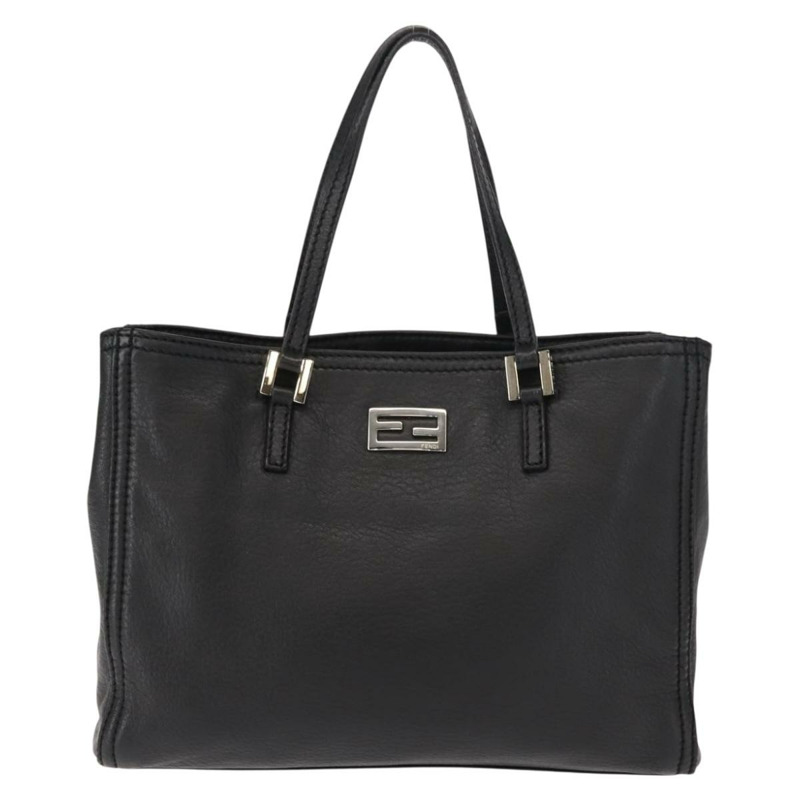 【日本直送】FENDI 手提包 皮革 黑色 銀色 正品 148853-12