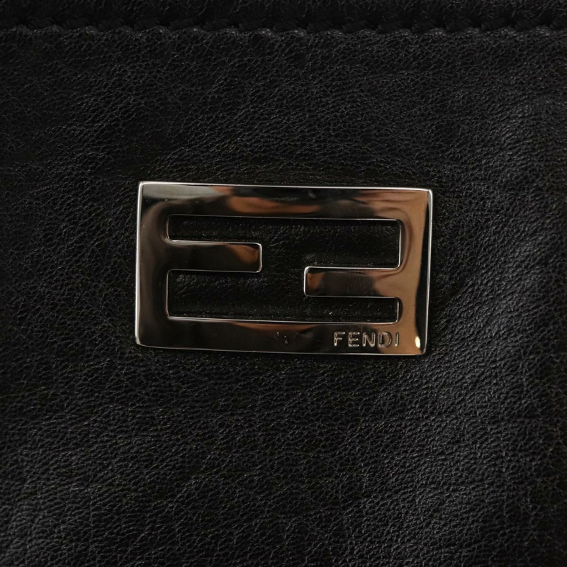 【日本直送】FENDI 手提包 皮革 黑色 銀色 正品 148853-16