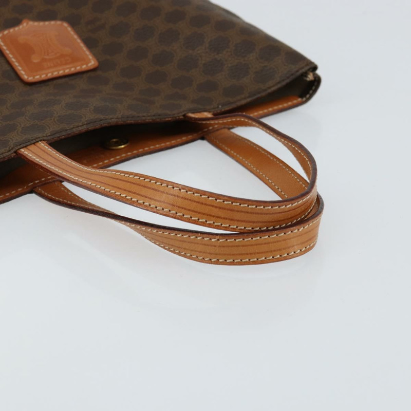 【日本直送】CELINE Macadam帆布手提包 PVC皮革 棕色 金色 正品 148902-6