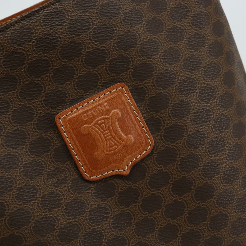 【日本直送】CELINE Macadam帆布手提包 PVC皮革 棕色 金色 正品 148902-9