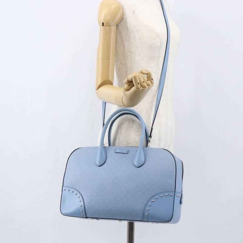 【日本直送】GUCCI Diamante 手提包 皮革 兩用 淺藍色 金色 354332 正品 150519-25