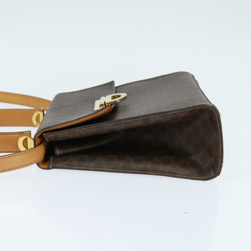 【日本直送】CELINE Macadam帆布手提包 PVC皮革 2way Brown Gold Auth 150512-2