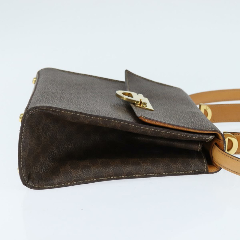 【日本直送】CELINE Macadam帆布手提包 PVC皮革 2way Brown Gold Auth 150512-3