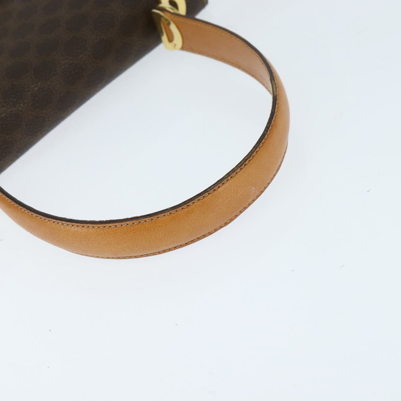 【日本直送】CELINE Macadam帆布手提包 PVC皮革 2way Brown Gold Auth 150512-6