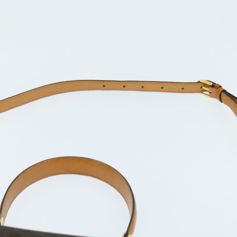 【日本直送】CELINE Macadam帆布手提包 PVC皮革 2way Brown Gold Auth 150512-8