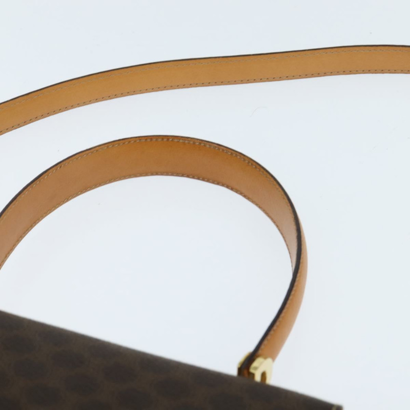 【日本直送】CELINE Macadam帆布手提包 PVC皮革 2way Brown Gold Auth 150512-13