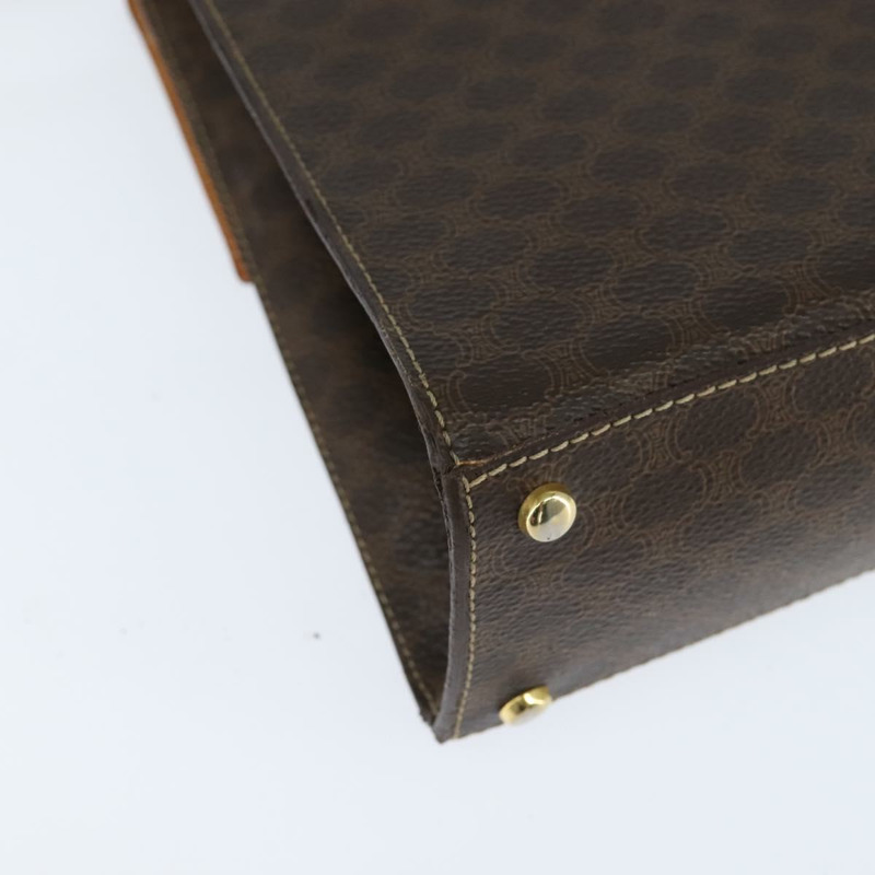 【日本直送】CELINE Macadam帆布手提包 PVC皮革 2way Brown Gold Auth 150512-16