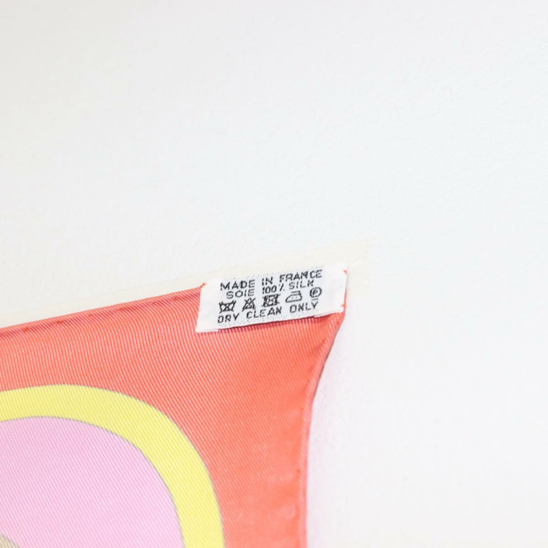 【日本直送】愛馬仕 Carre 90 絲巾 “EN BOUCLES” 粉紅色真絲 Auth 148481-10