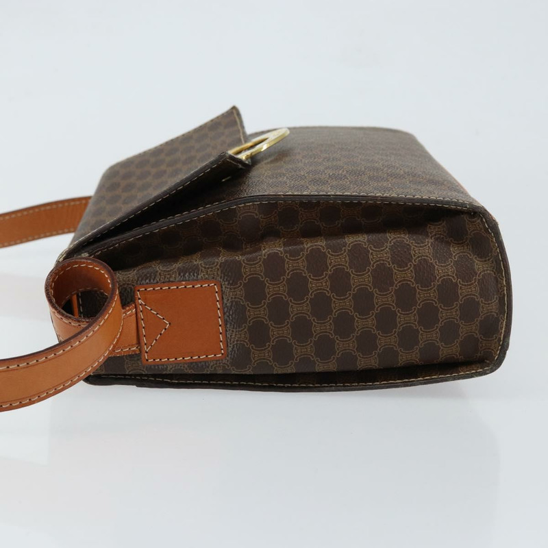 【日本直送】CELINE Macadam帆布圓形肩背包 PVC皮革 棕色 金色 正品 148897-3