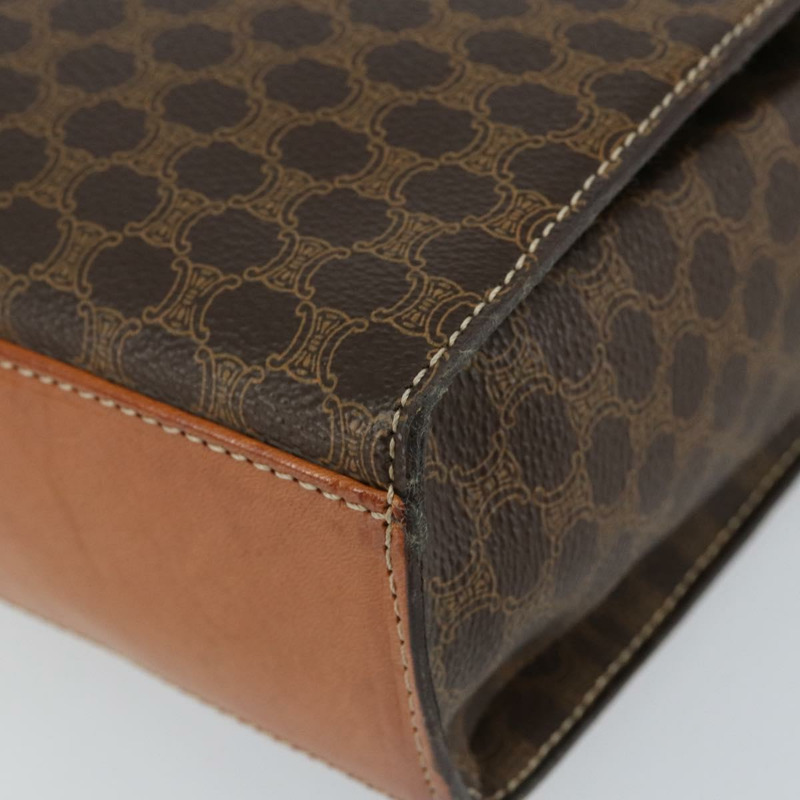 【日本直送】CELINE Macadam帆布圓形肩背包 PVC皮革 棕色 金色 正品 148897-14