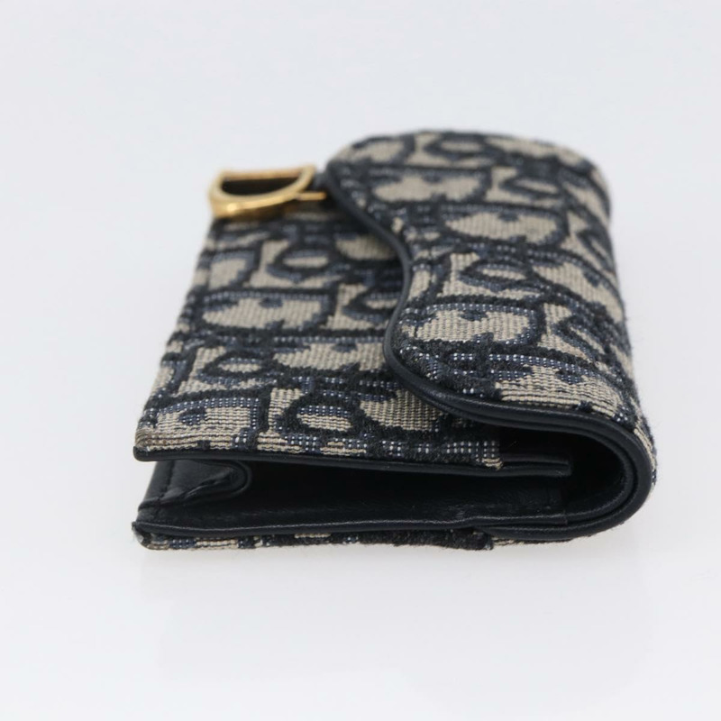 【日本直送】Christian Dior Trotter帆布馬鞍形零錢包卡包 海軍藍 正品 147559-3