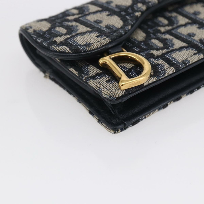 【日本直送】Christian Dior Trotter帆布馬鞍形零錢包卡包 海軍藍 正品 147559-13